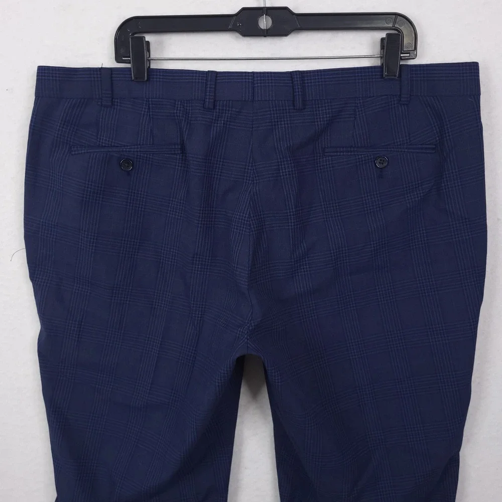Lauren Ralph Lauren Dress Pants Men 40x30 Navy Glen Plaid Stretch Trousers - Picture 8 of 13